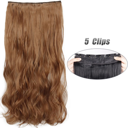 Wavy Clip In Hair Extensions Five Clip Set for Fuller Waves