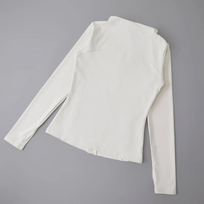 Long Sleeve sport fitness yoga clothing womens fitness crop top coat outfits for women slim yoga jackets zipper sport jacket