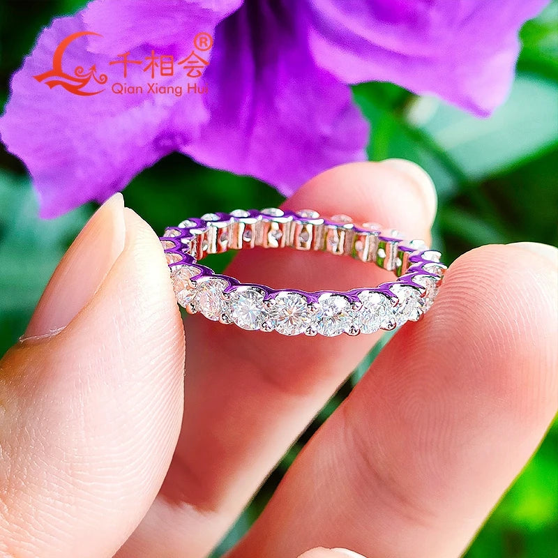 Lab-Grown Diamond Ring Full Eternity Unisex With D Color VS Clarity