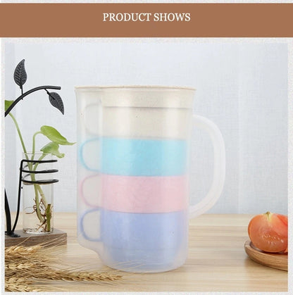 Reusable Eco Friendly Plastic Biodegradable Wheat Straw Cup Drinking Cup Set Drinking Kettle Portable Kettle Set Picnic Sharing