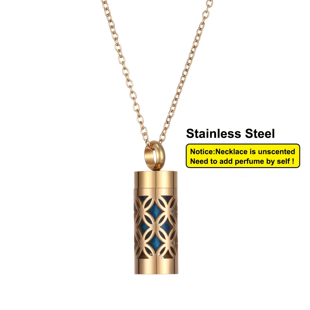 Women’s Stainless Steel Aromatherapy Diffuser Necklace For Essential Oils