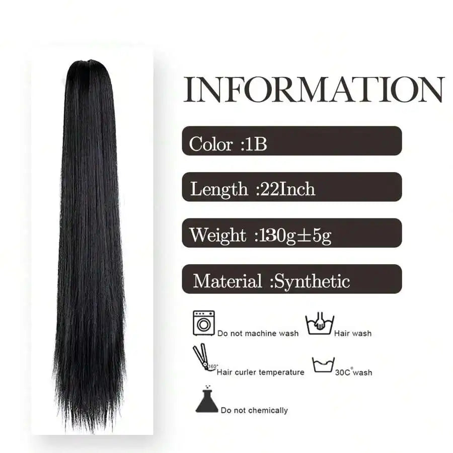 Heat-Friendly Clip-In Ponytail Extensions for Instant Length and Fullness with Natural Look