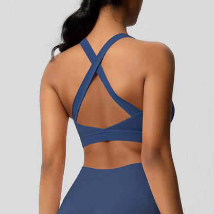 Women’s Yoga Bra Crop Top Nylon Elastane Supportive Sling Back