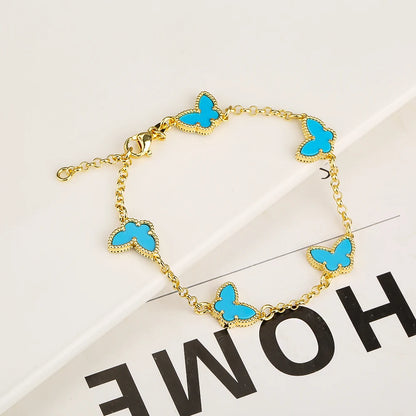 Silver Plated Rose Gold Clover Bracelet - Luxurious High Quality Jewelry for Women