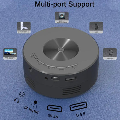 HD Mini Portable Projector Home Media Player Audio LED YT200 Same Screen Projector For Android IOS