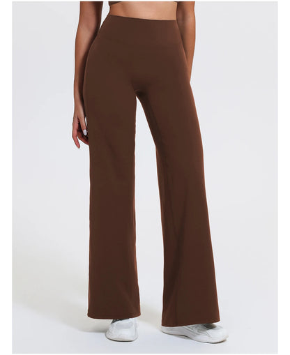Dark brown seamless high waist sculpting leggings in a stretchy knit fabric for yoga or daily wear.