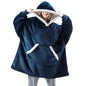 Unisex Microfiber Wearable Blanket Hoodie With Oversized Hooded Soft Texture Warm