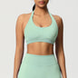 Women’s Seamless Halter Backless Push-Up Sports Bra Cotton-Poly For Gym Running
