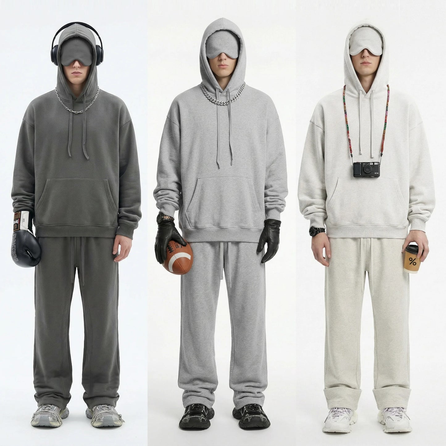 Unisex Cotton Blend Fleece Hoodie And Pants Set With Relaxed Fit And Soft Texture