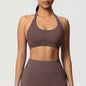 Women’s Seamless Halter Backless Push-Up Sports Bra Cotton-Poly For Gym Running