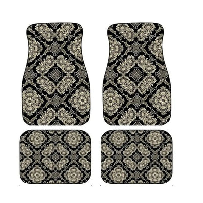 4Pcs Bohemian Car Floor Mats Rubber Back Heavy Duty Persian Carpet Car Decoration Dirty Resistant Car Floor Protector Rugs