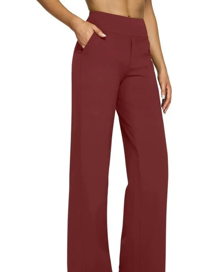 Yoga Pants Women Wide Leg Pants with Pockets High Waist Stretch Dress Casual Sweatpants Petite/Regular/Tall