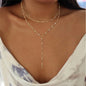 Minimalist Necklace Y Shaped Collarbone Double Layer for Daily Wear