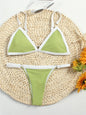 Women's Padded Bikini Top with Low-Rise Bottom and Ring Detail