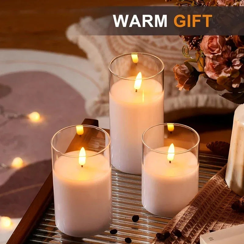 Flameless Candle Set with Remote Timer for Weddings and Parties