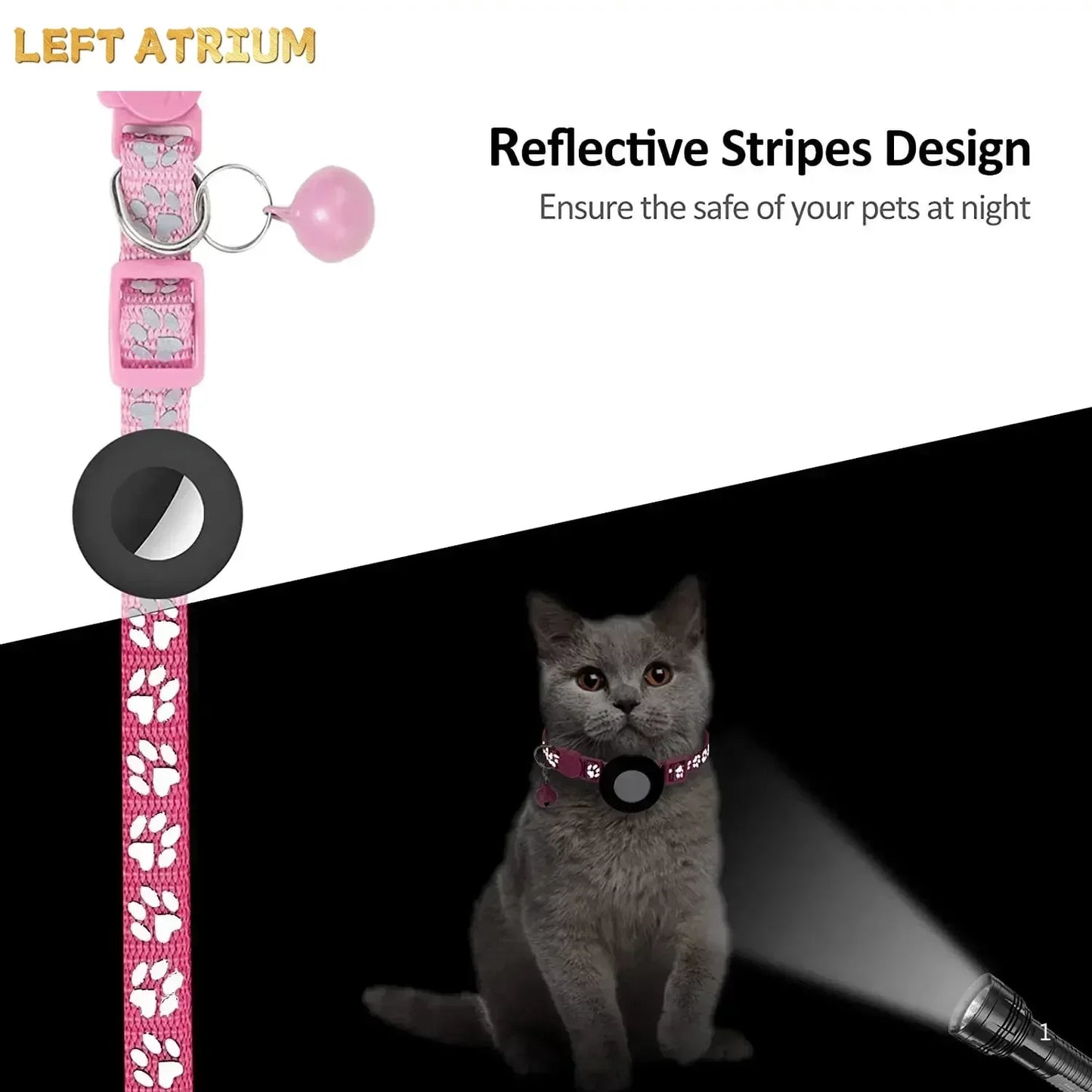 Reflective GPS Pet Tracker Collar With Breakaway Waterproof Housing