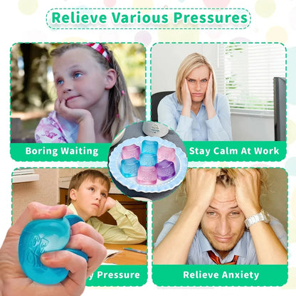 NeeDoh Jellyfish and Cube Plastic Squish Toy For Stress Relief and Sensory Play