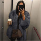 Luxe Faux Fur Jackets for Women Long Puff Sleeve Woman Coat Solid Short Warmth Outerwear Clause Ladies Elegant Streetwear