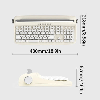 Retro Wireless Bluetooth Typewriter Keyboard 108 Keys Abs Office
