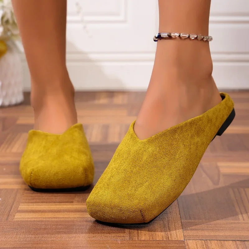 Women's square-toe slip-on flats for everyday styling