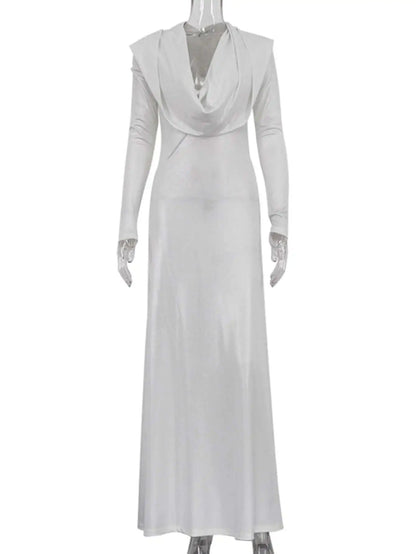 Classic Dress White Maxi Knit Silhouette for Sculpting Evening Wear