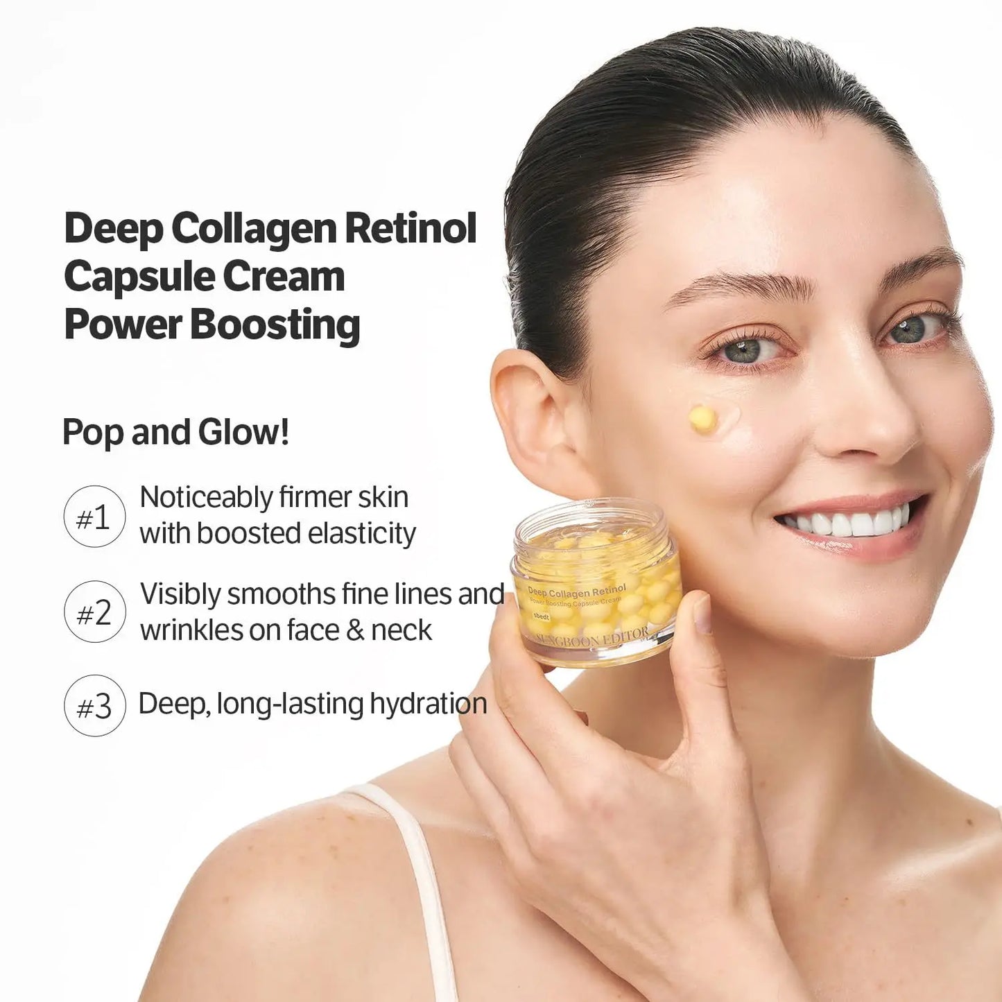 Korean Deep Collagen Skin Care Set Brightening With Silk Peptide Ampoule And Retinol Capsule For Moisturizing