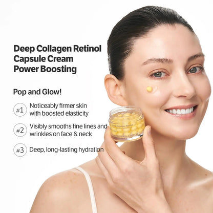 Korean Deep Collagen Skin Care Set Brightening With Silk Peptide Ampoule And Retinol Capsule For Moisturizing