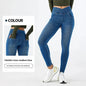 Cross Waist Yoga Jeans High Waist Skinny Ankle Length With Pockets