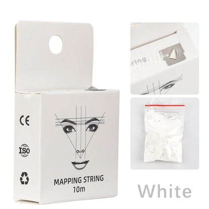 Women’s Eyebrow Tattoo Thread Marker with Cotton Ruler for Mapping Lines