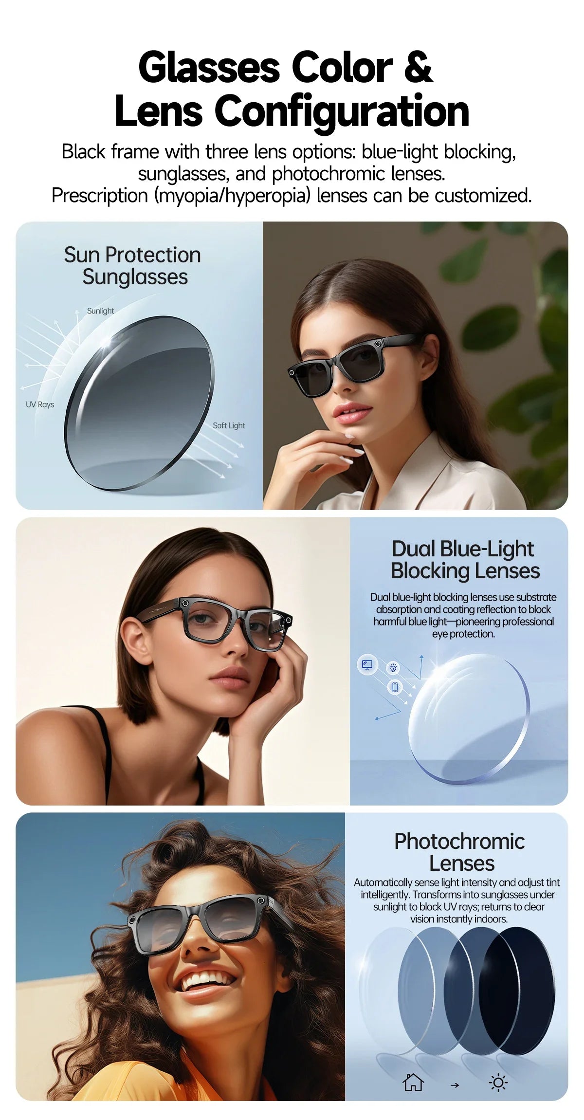 Titanium Frame AI Smart Glasses With 13MP Camera And Real Translation