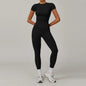 Women Yoga Set 2PCS Workout Set Sportswear Gym Clothing Fitness Long Sleeve High Waist Leggings Cycling Shorts WORKOUT REVOLUTION
