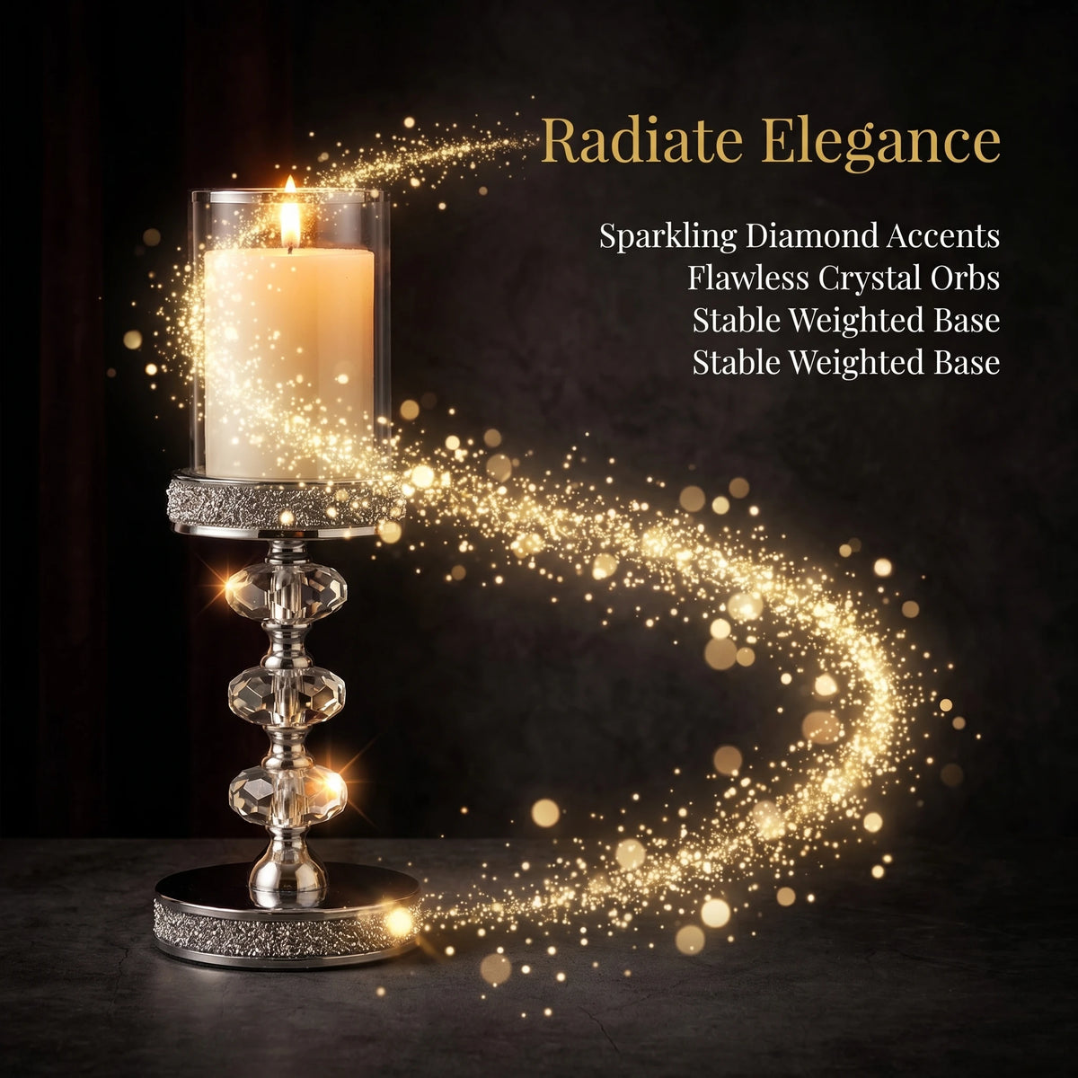 Candle holder with shade, available singly or as a set