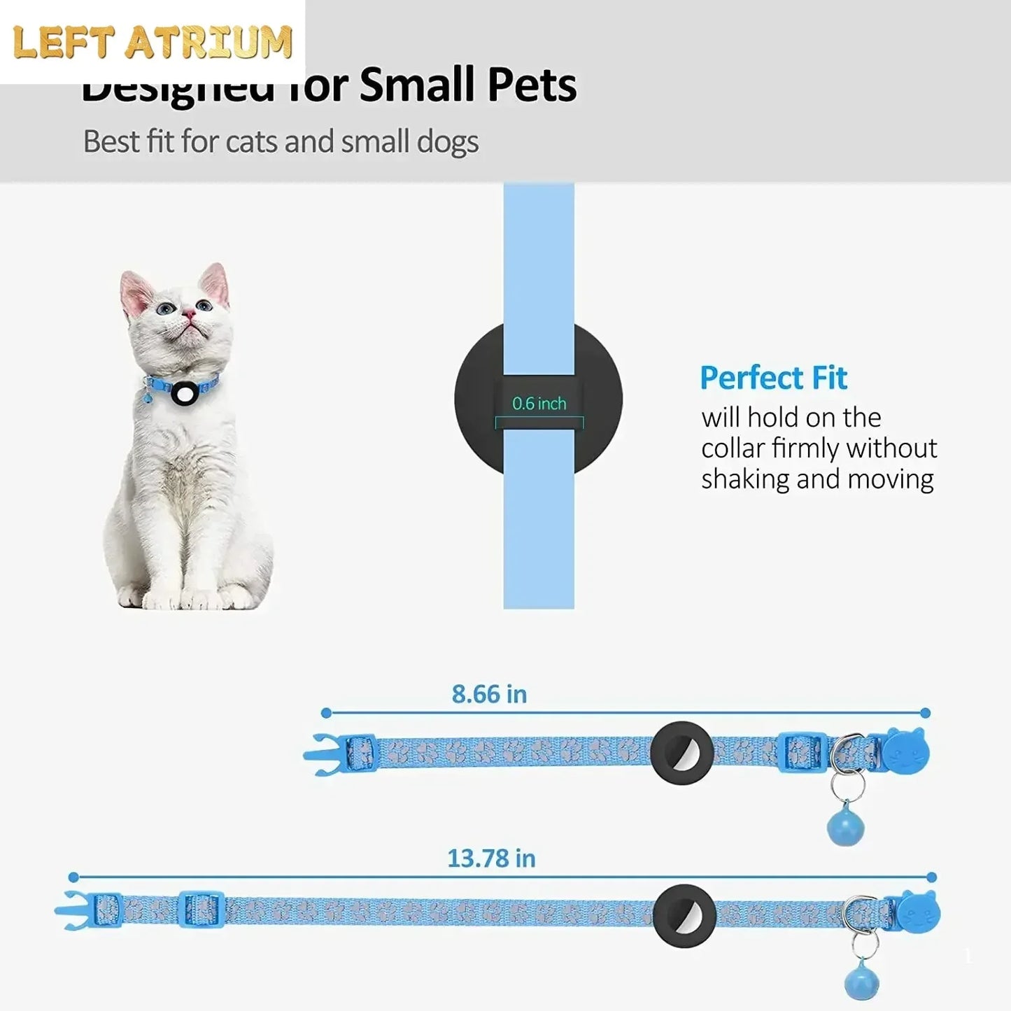 Reflective GPS Pet Tracker Collar With Breakaway Waterproof Housing