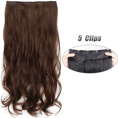 Wavy Clip In Hair Extensions Five Clip Set for Fuller Waves