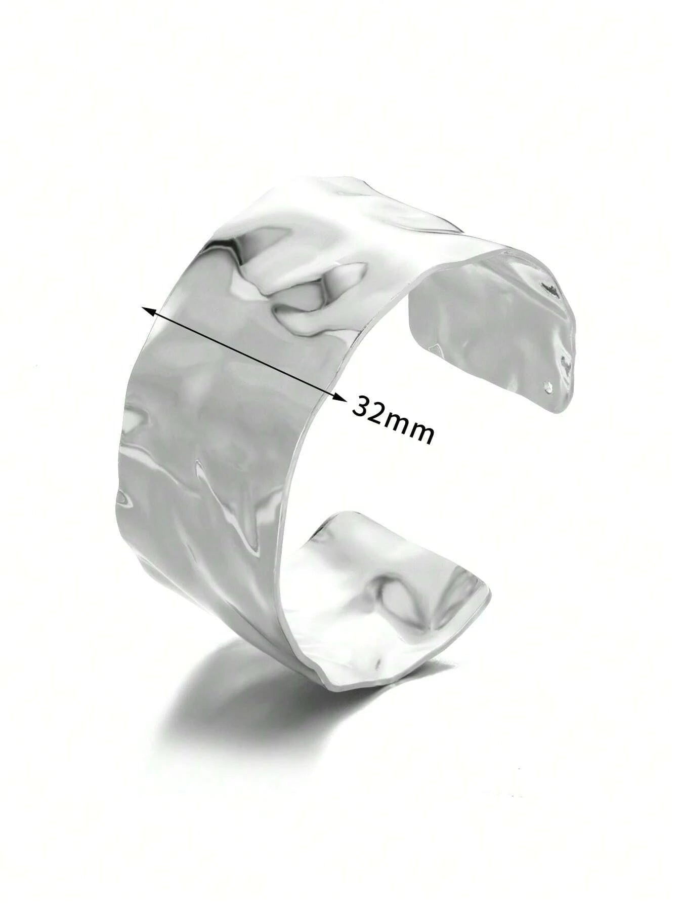 Adjustable Cuff Bracelet Textured Surface Gold Tone for Men and Women Everyday Wear