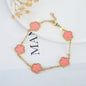 Silver Plated Rose Gold Clover Bracelet - Luxurious High Quality Jewelry for Women