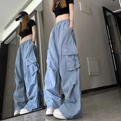 Baggy Cargo Pants with Elastic Waist and Ultra Spacious Large Pockets