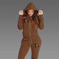 Soft Hoodie and Sweatpants Set with Fleece Interior Relaxed Fit Lounge