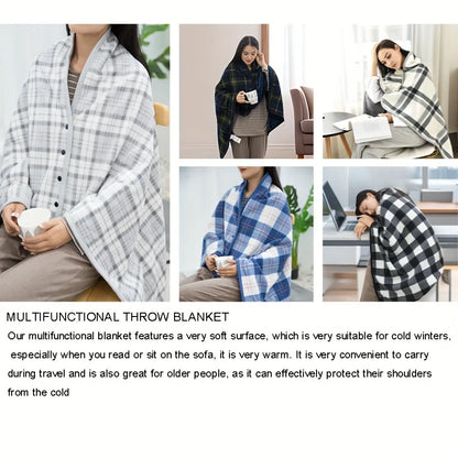 Soft Wearable Blanket Shawl for Office and Home Use Breathable Warmth