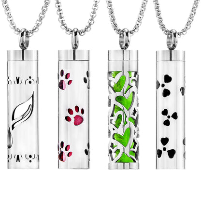 Aromatherapy diffuser necklace with geometric locket pendant
