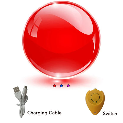 Hand-controlled LED flying spinner ball with boomerang return