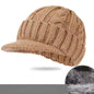 Men's Short-Brimmed Baseball Cap Classic Fashion Winter Warm Baseball Cap Thickened Braided Knitted Hat