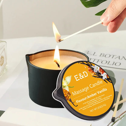 Scented massage oil candle for an evening ritual