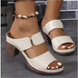Leather Sandals with Wedge Heel for Breathable All Day Support