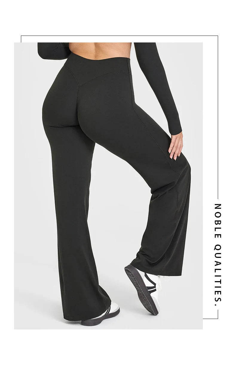 Yoga Pants Mid Rise Straight Leg Fit Second Skin Feel