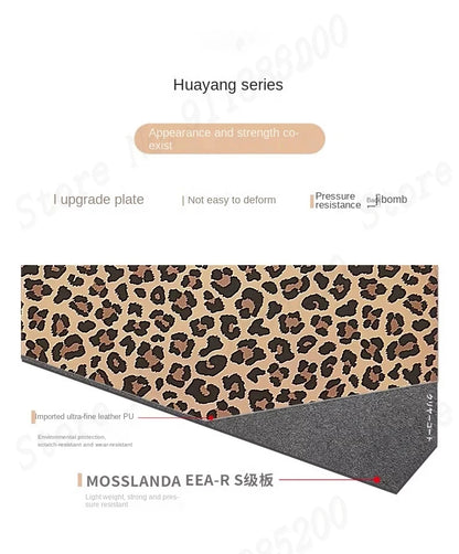 Trendy Retro Luggage Women's Roller Trunk Leopard Print Leather Suitcase 20" Boarding Box Set Waterproof Password Suitcase