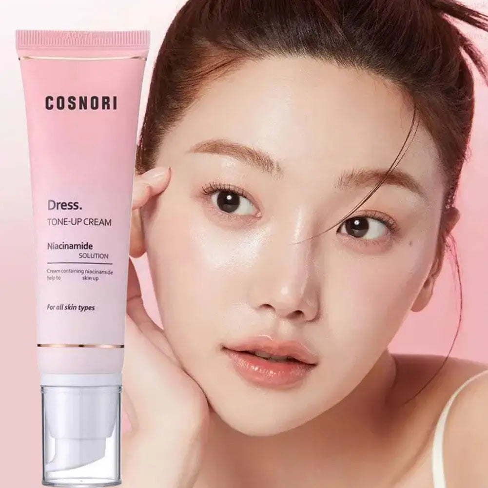 Tone up cream niacinamide brightening makeup base daily moisturizer with pump dispenser