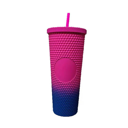 2026 Luxury Diamond Cold Cup Tumbler with Straw | Double Wall Iced Coffee Cup | Starbucks-Style Reusable Cup