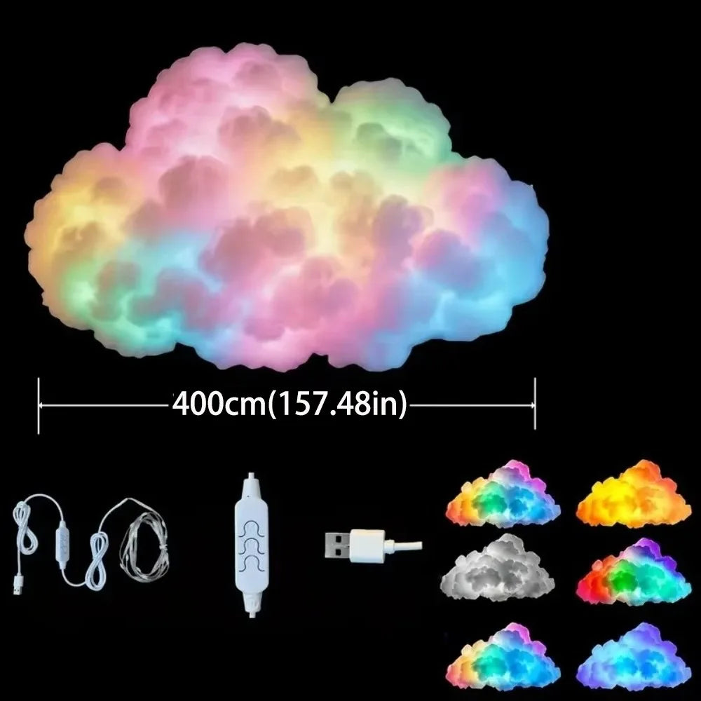 USB LED cloud lamp with music-responsive color-changing glow