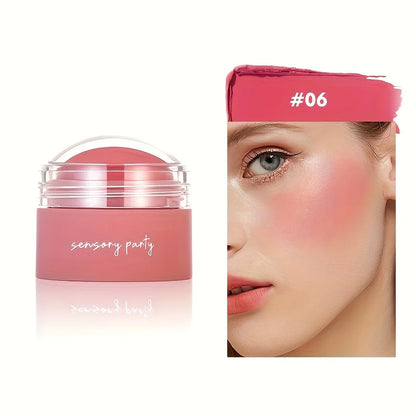 Waterproof Cream Blush Palette with Six Shades for All Skin Tones